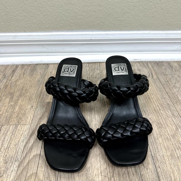 DV by Dolce Vita Black Braided Heels - Picture 1 of 7